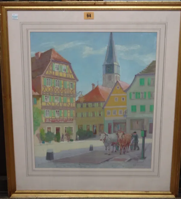 John Henry Willis (b.1887), Mannersreit, Upper Bavaria, gouache, signed, 47cm x 40cm.  H1