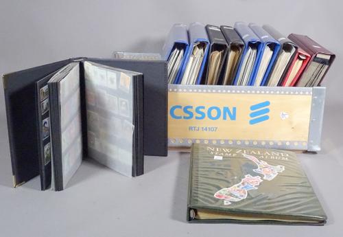 Stamp albums, comprising; a group of eleven albums with mainly Australasian stamps, (11).   S3M