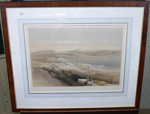 After David Roberts, The Citadel of Cairo, Residence of Mehemet Ali; Tiberias; Convent of St Saba, three lithographs by Louis Haghe, with hand colouri