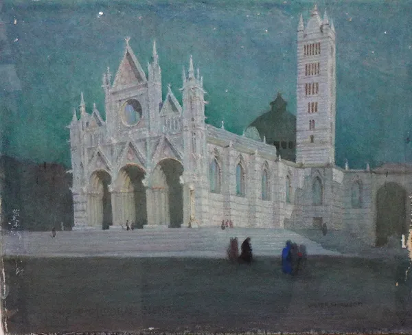 Walter Herbert Allcott (1880-1951), Siena Cathedral; Florence, two, watercolour, one signed, the larger 30cm x 37cm.(2) DDS
