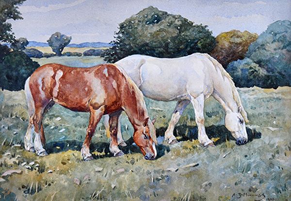 Sir Alfred James Munnings (1878-1959), Summer Meadows, watercolour, signed and dated 1902, 24cm x 34cm. Illustrated. Provenance: with The Taylor Galle