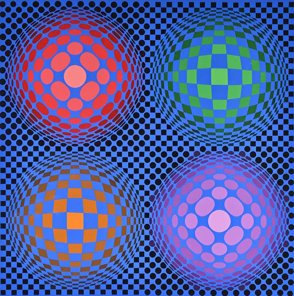Victor Vasarely (1906-1997), Composition, colour screenprint, signed and numbered FV26/6022/50 in pencil, unframed, 74.5cm x 54.5cm. DDS Illustrated.