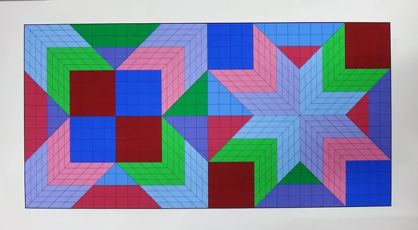 Victor Vasarely (1906-1997), Geometric composition, colour screenprint, signed and numbered E.A. 7/9 in pencil, unframed, 108.5cm x 60cm.  DDS