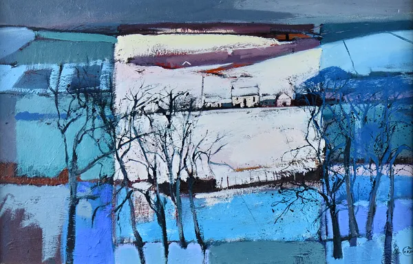 Pam Carter (b.1952), Winter evening, last of the light, oil on canvas, signed, 47cm x 73cm. DDS Illustrated.