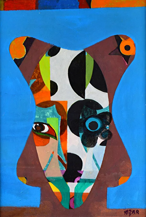 Eileen Agar (1899-1991), Flofal eyes, oil on canvas, signed, further signed, inscribed and dated 1966 on reverse, 54cm x 37cm. DDS Illustrated.