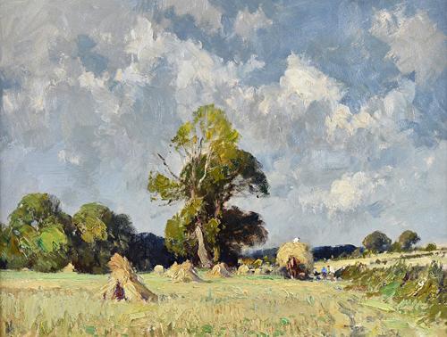 Edward Seago (1910-1974), Harvest in Norfolk, oil on board, signed, 49cm x 64.5cm.Provenance: with Richard Green DDS Illustrated.