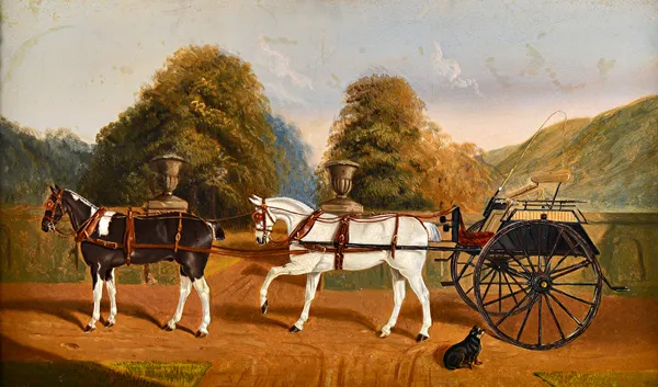 John C.Partridge (19th century), A horse drawn trap in a park, oil on canvas, signed and dated 1879, 44cm x 75cm. Illustrated.