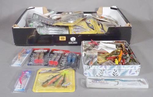 Fishing interest; sea fishing lures for sea bass, cod, pollock and flashing squid lure, all unused. (qty)   S2T