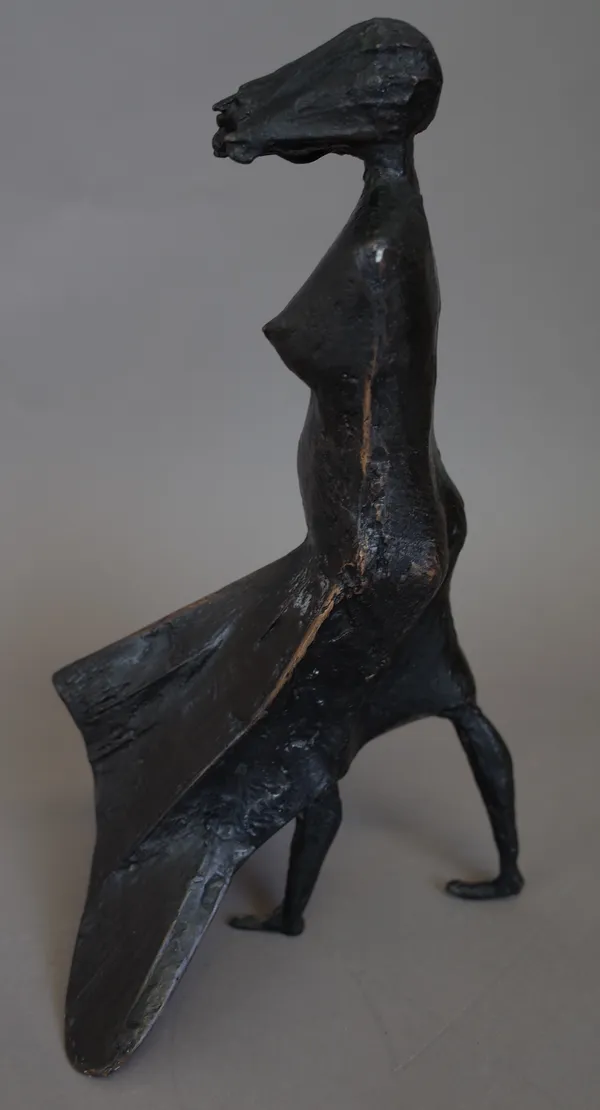 After Lynn Chadwick R.A. (1914-2003) Maquette VI 'High Wind' reproduction blackened bronze, un-signed. 29cm high.