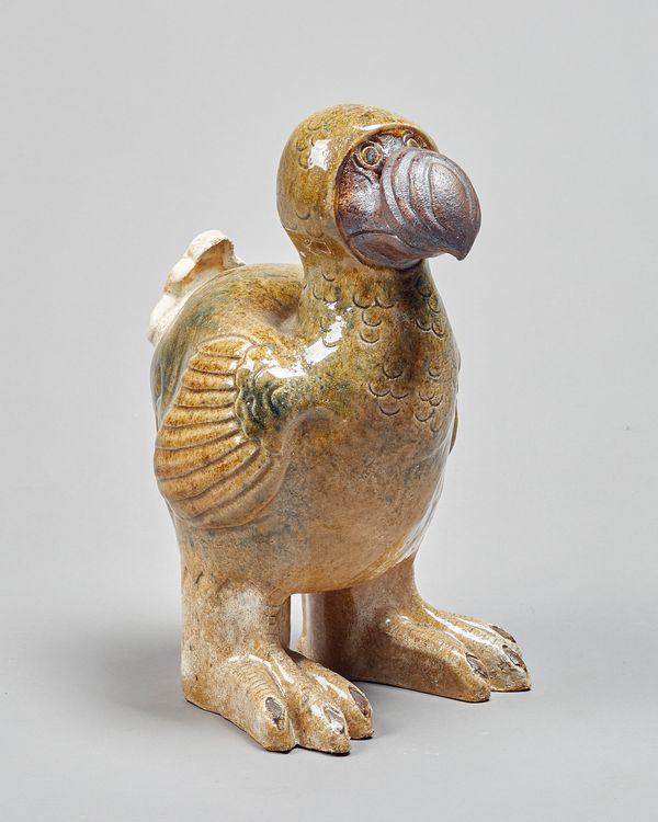 Tracy Wright, a saltglaze stoneware Dodo bird, unsigned, 38cm high. Illustrated.