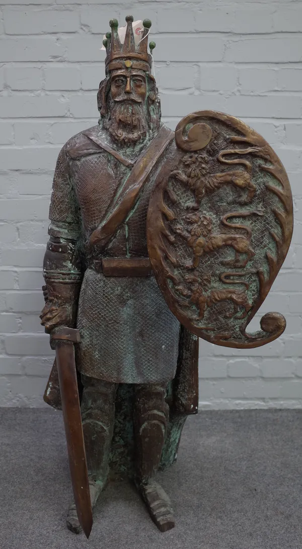 Brian Boru (former High King of Ireland), a 20th century patinated bronze, unsigned, 114cm high.