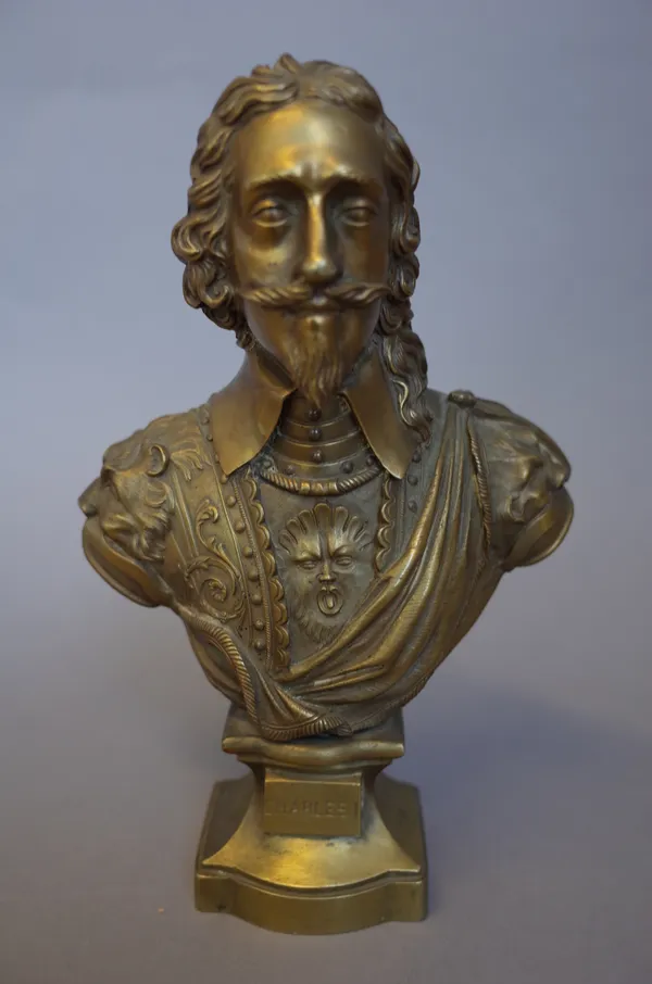 W.K. Tate, patinated bronze bust of Charles I, signed 'WK TATE SCULP 1834'. 20.5cm high.