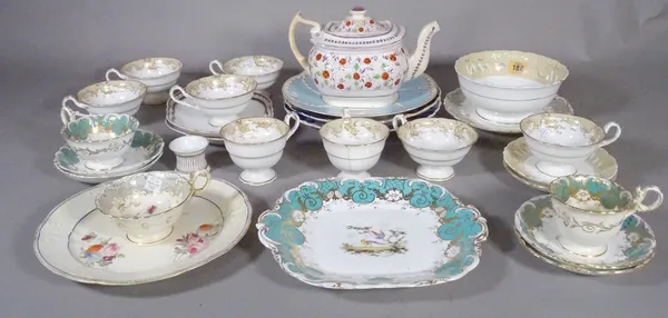 Ceramics, including; mainly Victorian dinner and tea wares of various patterns, including a lustre teapot, (a.f).   S2M