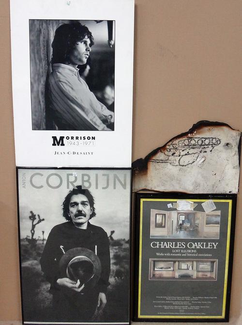 A group of ten, including a framed print of a coastal scene by Spencer Lee, a print of boots by Lincoln Seligman and three poster prints of Jim Morris