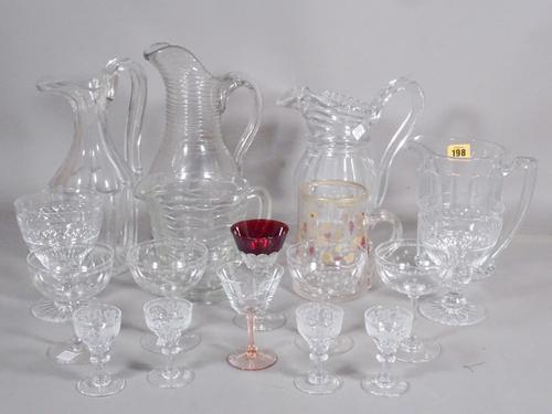Glassware including; 19th century and later drinking glasses, fruit and finger bowls of various designs, Stuart, Whitefriars and sundry, (qty).   S3T