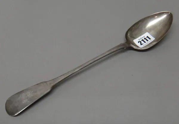 A George III silver fiddle pattern stuffing spoon, London 1818, weight 109 gms.