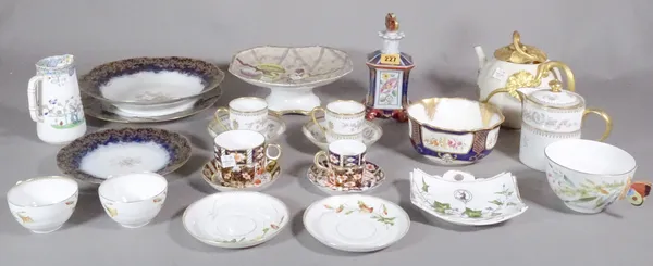 Ceramics, comprising; part tea sets, including Royal Crown Derby, GDA France, Gladstone and others and Limoges plates, (qty).   S4T