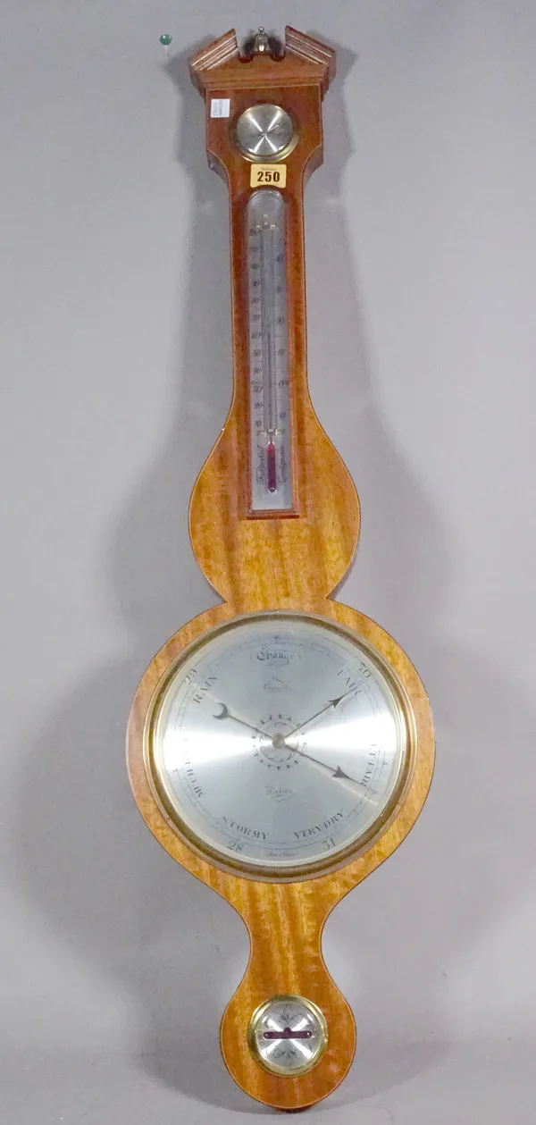 A 20th century mahogany barometer by Comitti, 104cm high.    CAB