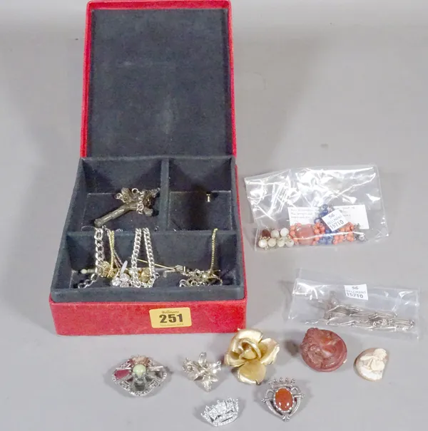 Costume jewellery, including; bracelets, brooches and sundry, (qty). CAB