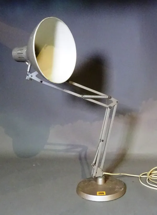 1001, silver coloured 20th century angle poise lamp, 80cm high.   BAY 1