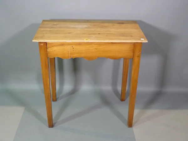 A 19th century mahogany single drawer side table, 73cm wide x 74cm high.  C6