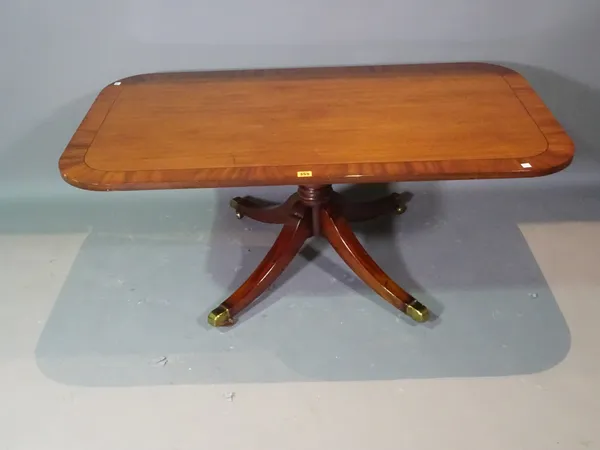 A Regency style mahogany low centre table, 172cm wide x 48cm high.   F7