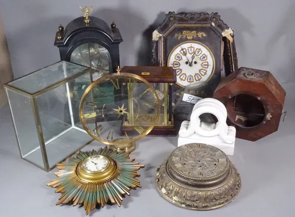 Horological interest; a group of seven 19th century and later clock cases, (qty).  S3B