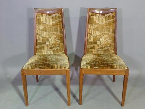 G plan; a set of six teak framed dining chairs with tapering square backs and supports, 47cm wide x 93cm high (6).  BAY 3