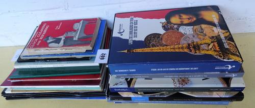 A quantity of horological related pamphlets including British Clockmakers Heritage Exhibition, 1952; various auction catalogues including four volumes