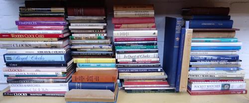 A quantity of reference books relating to horology including R. W. Symonds, Thomas Tompion, His life and Work, 1951 , J. Evans, Thomas Tompion at the