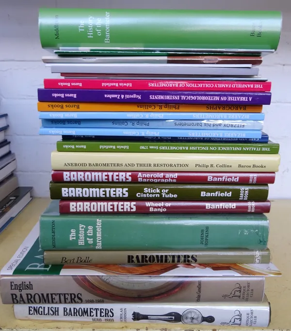 A small quantity of books relating to BarometersIncluding N. Goodison, 1992, and W. E. Knowles Middleton, The history of the Barometer, 1994English Ba
