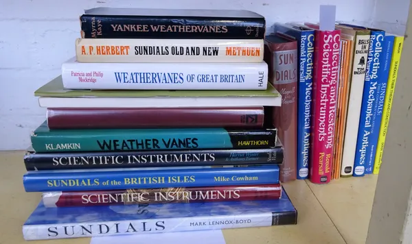 A quantity of books relating to sundials Including M. Lennox-Boyd, Sundials, M. Cowham, Sundials of the British Isles and others