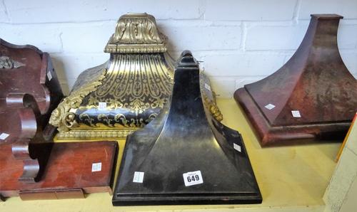 A quantity of clock bracketsIncludng two 'Boulle' work brackets, seven other brackets and a Tyrolean carved walnut corner bracket