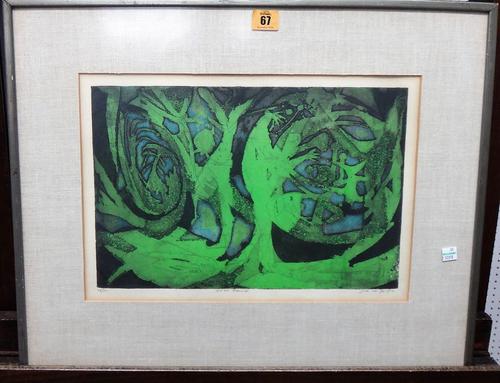 John W. T** (20th century), Wood Dance, colour lithograph, indistinctly signed and numbered 29/30, 24.5cm x 37cm, together with a further 20th century