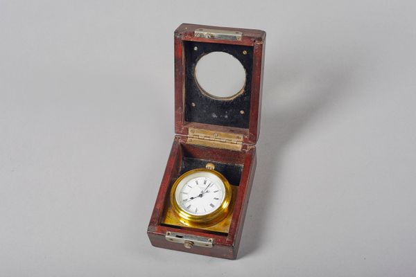 A mahogany cased silver deck stop watchBy Newsome & Co, Coventry, No. 142068, hallmarked Chester 1900The white enamel dial signed, with Government arr