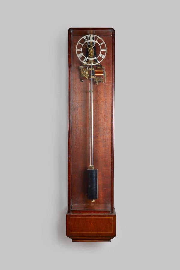 An M. E. Jubilee glazed mahogany electric wall timepieceBy Sydney Creamer, dated 2002, after the design by E. T. WestburyFollowing the patterns and in