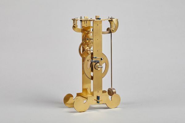 A brass pin-wheel escapement modelAfter Galileo and Vivani, By Sydney Creamer, to a pattern by John Wilding, circa 199029cm high