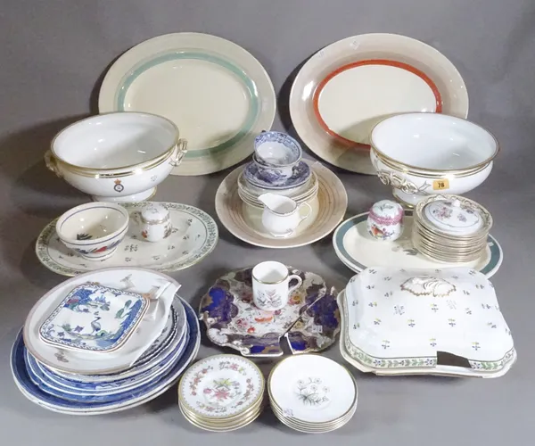 Ceramics, including; side plates of various designs and makers, teacups, tureen, large serving dishes and sundry, (qty).   S4M