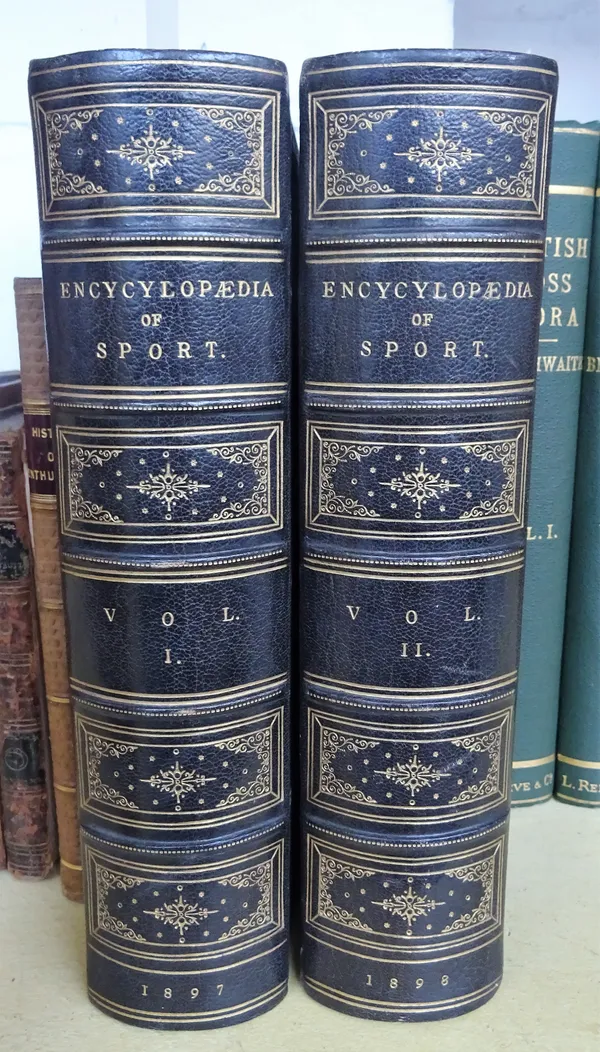 Bindings - Peek (Hedley & F.G. Aflalo) The Encyclopaedia of Sport, 2 vol., contemporary green crushed morocco gilt, slight rubbing,a.e.g. Lawrence and