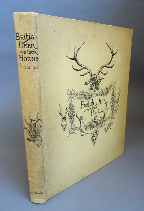 Millais (John Guille) British Deer and their Horns, coloured frontis. and other illus., foxed, publisher's picture cloth, slight marking and bubbling,