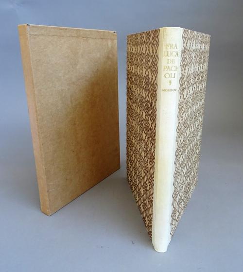 Morison (Stanley) Fra Luca De Pacioli of Borgos Sepolcro, 1 of 390, tissue guarded illus., original vellum backed boards, slip case, New York, The Gro