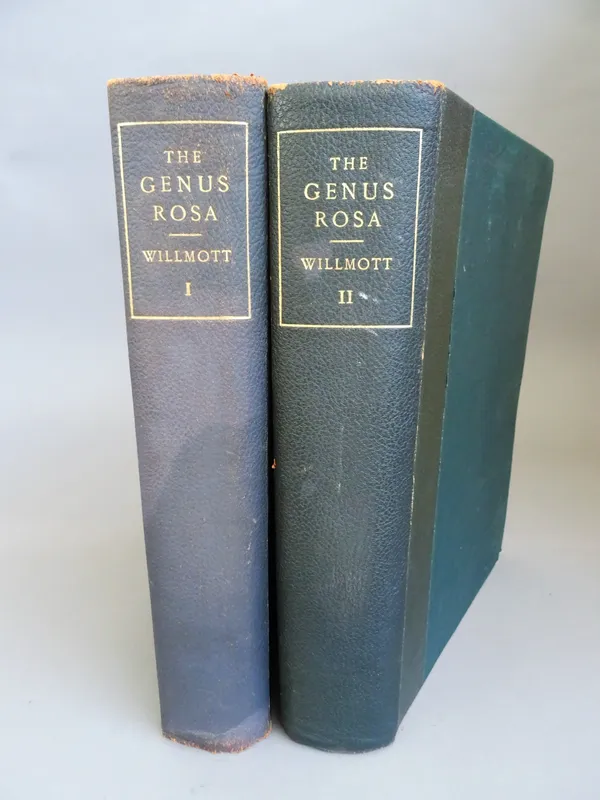 Willmott (Ellen & Alfred Parsons, illus.) The Genus Rosa, 2 vol., colourerd plates, bookplates of Graham Stuart Thomas, original quarter morocco, rubb