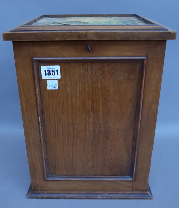 A walnut and mahogany cased table top stereoscopic viewer 'Achromatic' by Smith & Beck, late 19th century, along with a quantity of viewing cards and