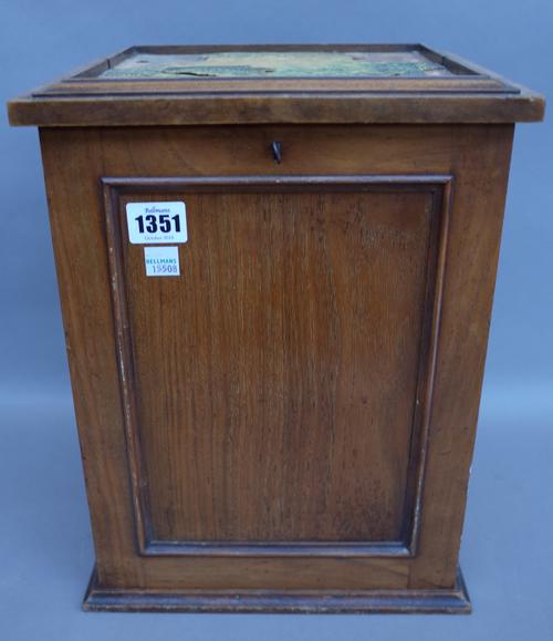A walnut and mahogany cased table top stereoscopic viewer 'Achromatic' by Smith & Beck, late 19th century, along with a quantity of viewing cards and