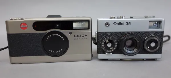 A Leica Minilux 35mm camera and a Rollei 35 camera, both cased, (2).