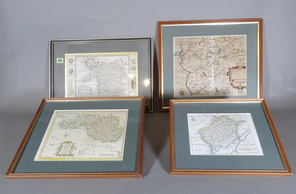 A group of four framed maps, 19th century and later. CAB