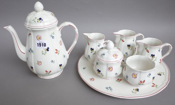 A Villeroy & Boch extensive dinner and tea service decorated in the 'Petite Fleur' pattern, comprising; a tureen and cover, 23cm across the handles, f