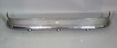 A steel bowfront fire fender, 149cm wide.  BAY 3