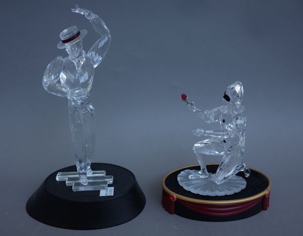 Two Swarovski 'Magic of Dance' crystal figures, Antonio (2003), Anna (2004) and one further Swarovski crystal figure Harlequin 'Masquerade' (2001), ea