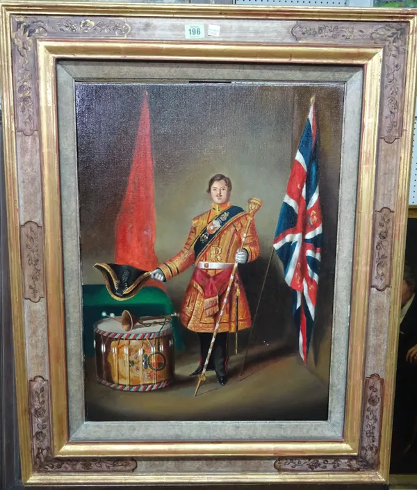 English School (20th century), Portrait of a Drum major of the Grenadier Guards, oil on canvas, 60cm x 45cm.  F1
